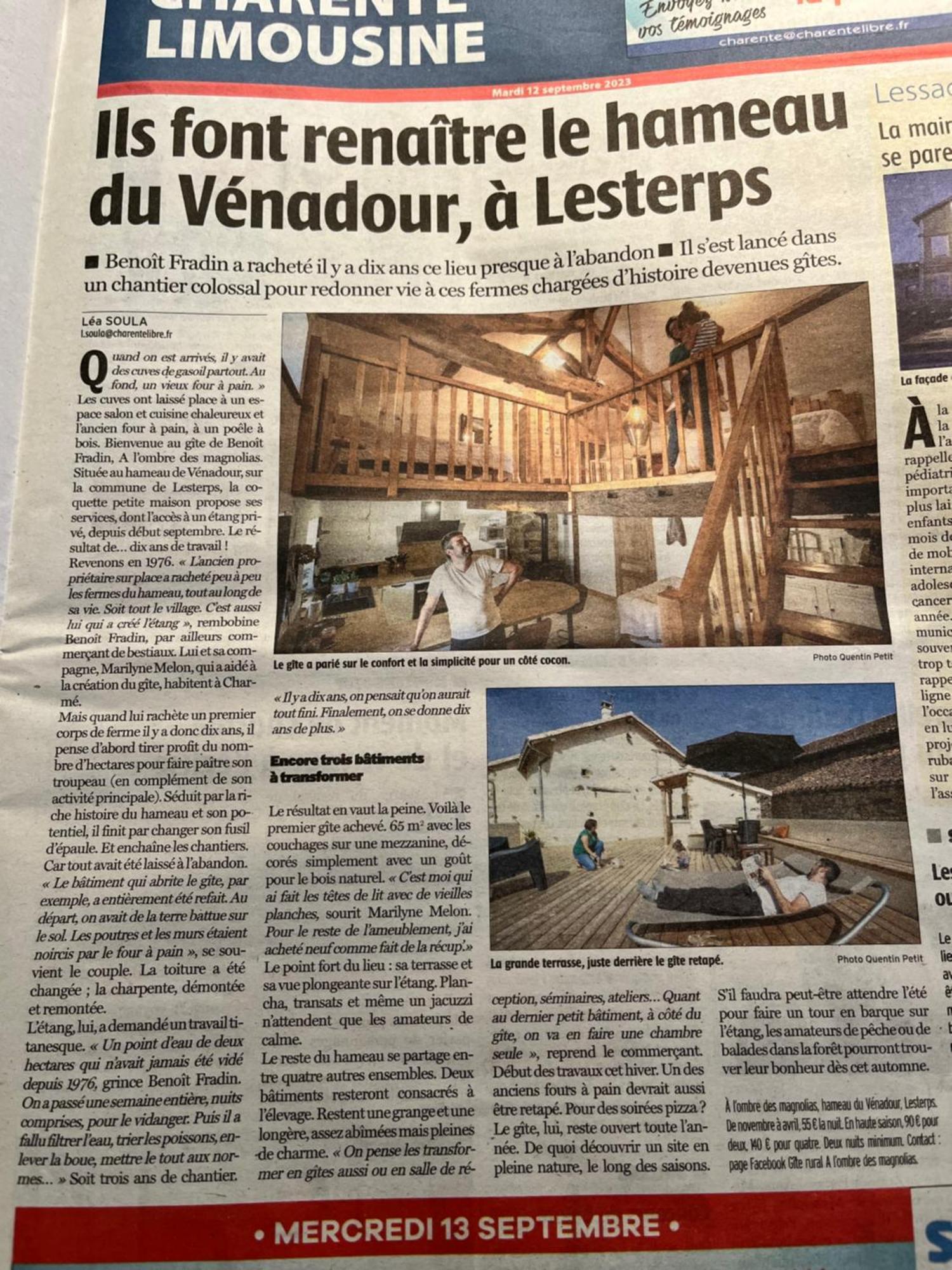 Gite A L'Ombre Des Magnolias Lesterps Exterior foto